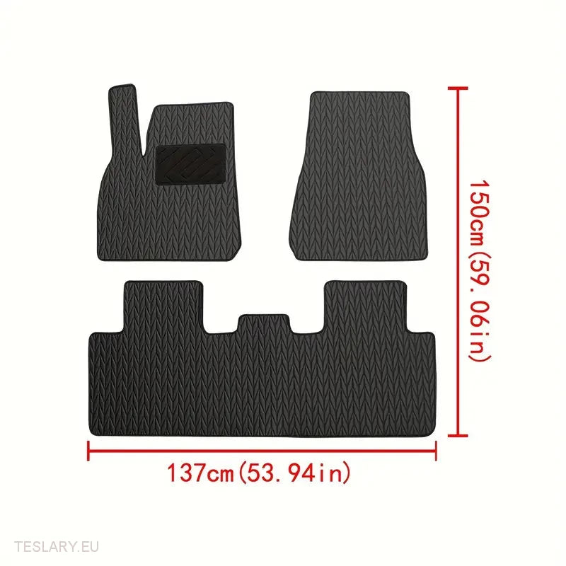 Tesla Model Y Custom PU Leather Floor Mats ( LEFT HAND DRIVE )