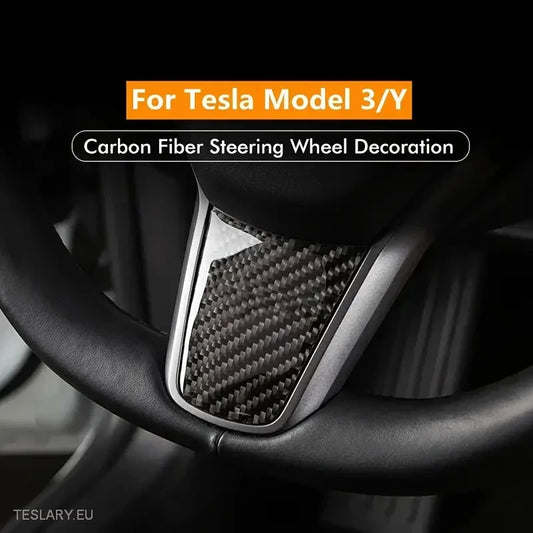 Tesla 3/Y Steering Carbon Fiber Style Trim Cover -TESLARY.IE Tesla Shop Europe