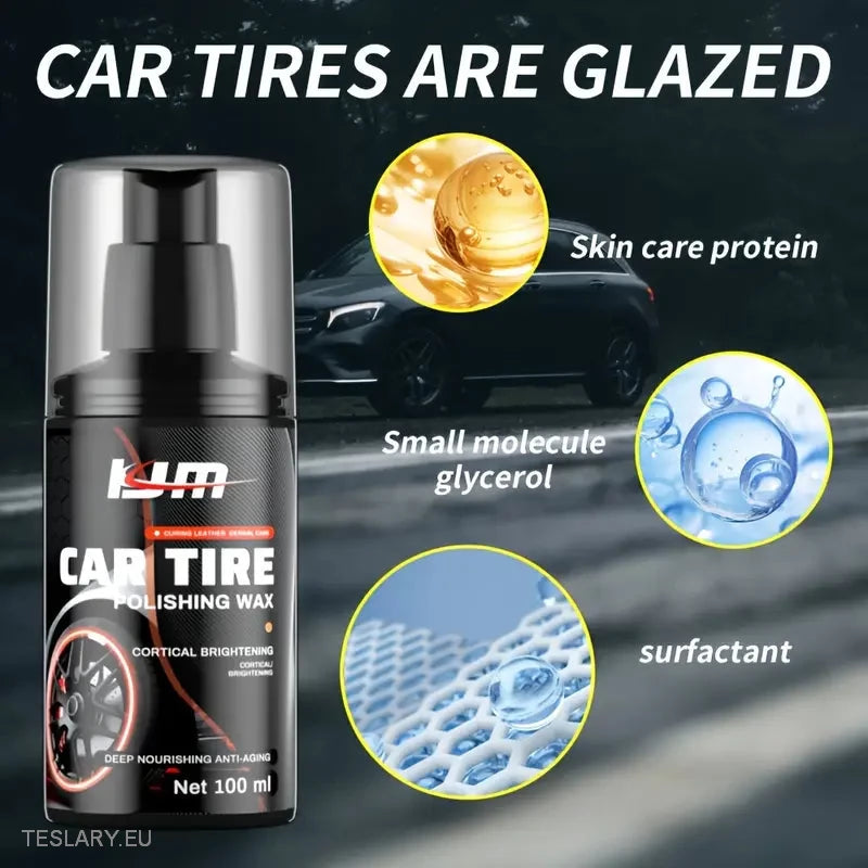 Tyre Polishing Wax - Gets your tyres back to black - Tesla Shop Europe - TESLARY.IE Ireland - France boutique- Deutschland Geschäft- España comercio - Nederland winkel- TESLARY.IE