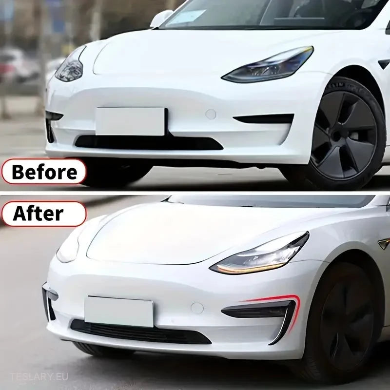 Tesla Model  3 / Y  Fog Lights Wind Splitter In Carbon and Black -TESLARY.IE Tesla Shop Europe