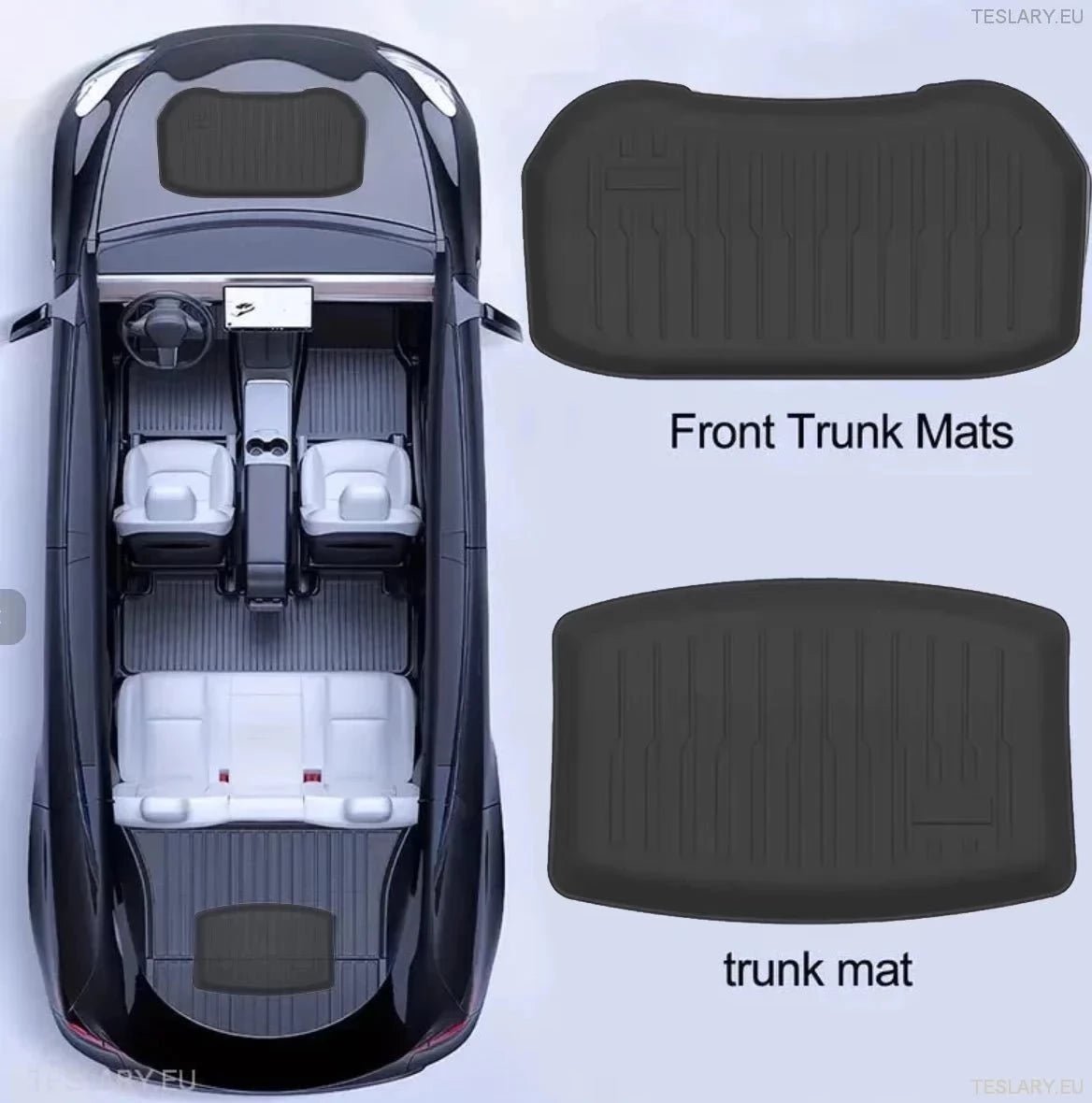 Front & Rear TPE Storage Mats for Tesla Model 3 Highland ( 2 ) - TESLARY Tesla Shop Accessories Europe Nederlands Ireland Deutschland Espana Alicante France Italia