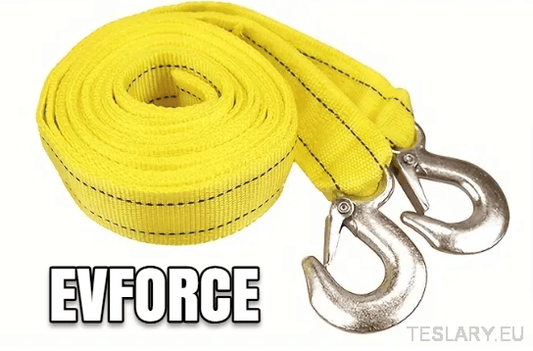 Heavy Duty 5 Ton Nylon Tow Strap - Universal - TESLARY Tesla Shop Accessories Europe Nederlands Dublin Cork Ireland Deutschland Espana Alicante France Italia