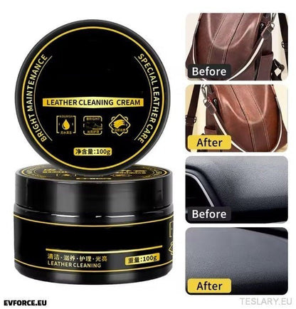 Leather Cleaner and Conditioner Cream for PU Leather Car Seats - TESLARY Tesla Shop Accessories Europe Nederlands Ireland Deutschland Espana Alicante France Italia