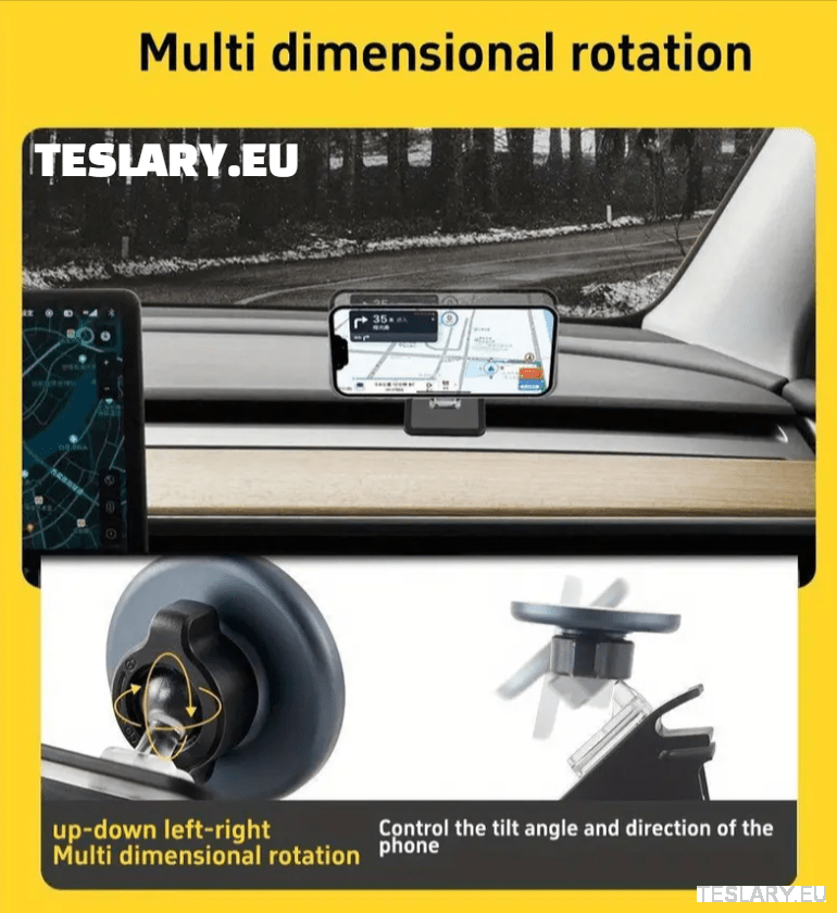 Magnetic Phone Holder for Tesla Models 3+ Highland - TESLARY Tesla Shop Accessories Europe Nederlands Dublin Cork Ireland Deutschland Espana Alicante France Italia