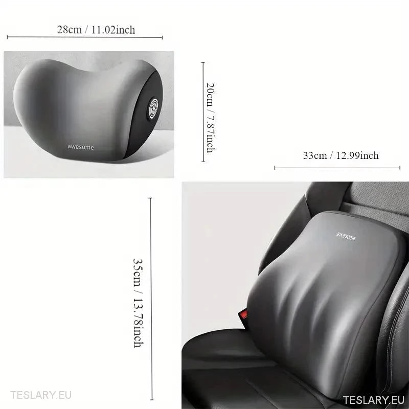 Memory Foam Neck Pillow & Back Support Cushion for All Tesla Models - TESLARY Tesla Shop Accessories Europe Nederlands Dublin Cork Ireland Deutschland Espana Alicante France Italia