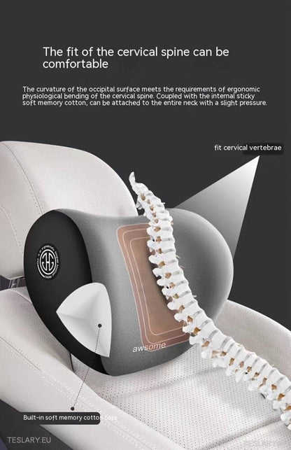 Memory Foam Neck Pillow & Back Support Cushion for All Tesla Models - TESLARY Tesla Shop Accessories Europe Nederlands Ireland Deutschland Espana Alicante France Italia