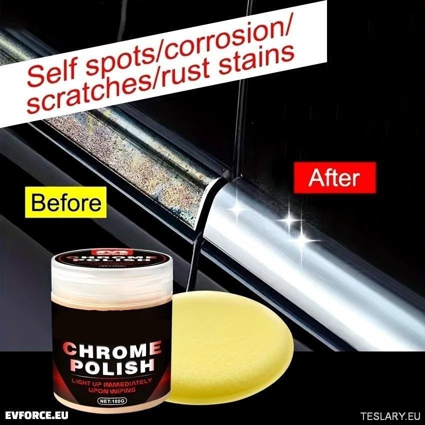 Multi - Purpose Chrome Restoration Polish 100gms - TESLARY Tesla Shop Accessories Europe Nederlands Ireland Deutschland Espana Alicante France Italia