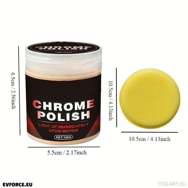 Multi - Purpose Chrome Restoration Polish 100gms - TESLARY Tesla Shop Accessories Europe Nederlands Ireland Deutschland Espana Alicante France Italia