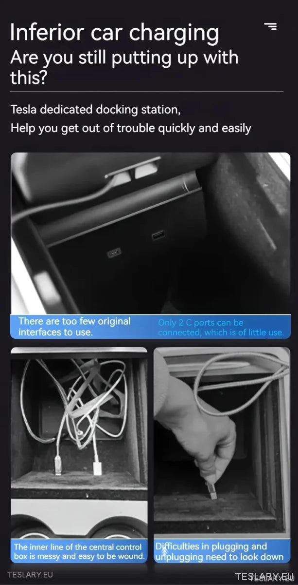 Multiport USB Expansion Hub for Tesla 3/Y - TESLARY Tesla Shop Accessories Europe Nederlands Ireland Deutschland Espana Alicante France Italia