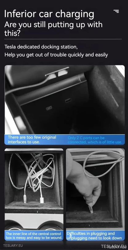 Multiport USB Expansion Hub for Tesla 3/Y - TESLARY Tesla Shop Accessories Europe Nederlands Ireland Deutschland Espana Alicante France Italia