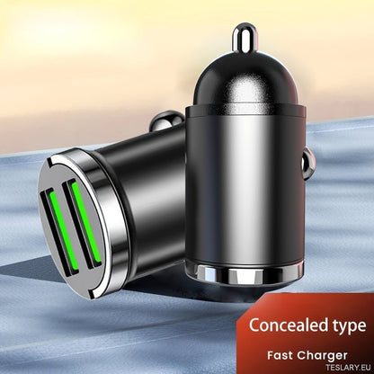 New Car - mounted Loop Mini Mobile Phone Car Charger PD + USB Fast Charging Hidden Flash Charge for Car Appliances - TESLARY Tesla Shop Accessories Europe Nederlands Ireland Deutschland Espana Alicante France Italia