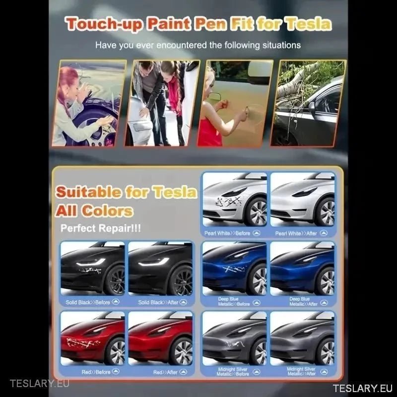 Paint Touch Up Pens in Tesla Colours 12ml - TESLARY Tesla Shop Accessories Europe Nederlands Ireland Deutschland Espana Alicante France Italia