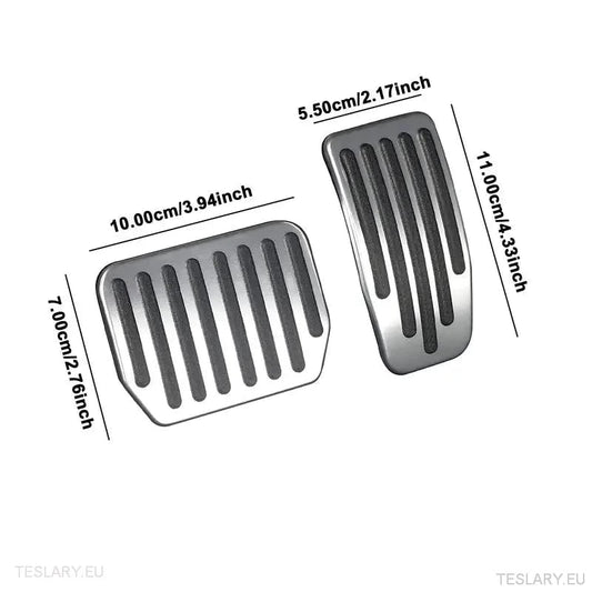 Performance Upgrade Tesla 3 / Y Non Slip Aluminium Foot Pedals - TESLARY Tesla Shop Accessories Europe Nederlands Ireland Deutschland Espana Alicante France Italia