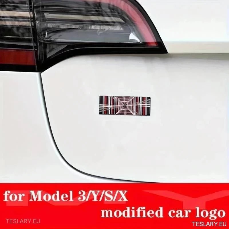 " PLAID " Logo 3D Dome Style Decal 11cm x 4cm - TESLARY Tesla Shop Accessories Europe Nederlands Ireland Deutschland Espana Alicante France Italia