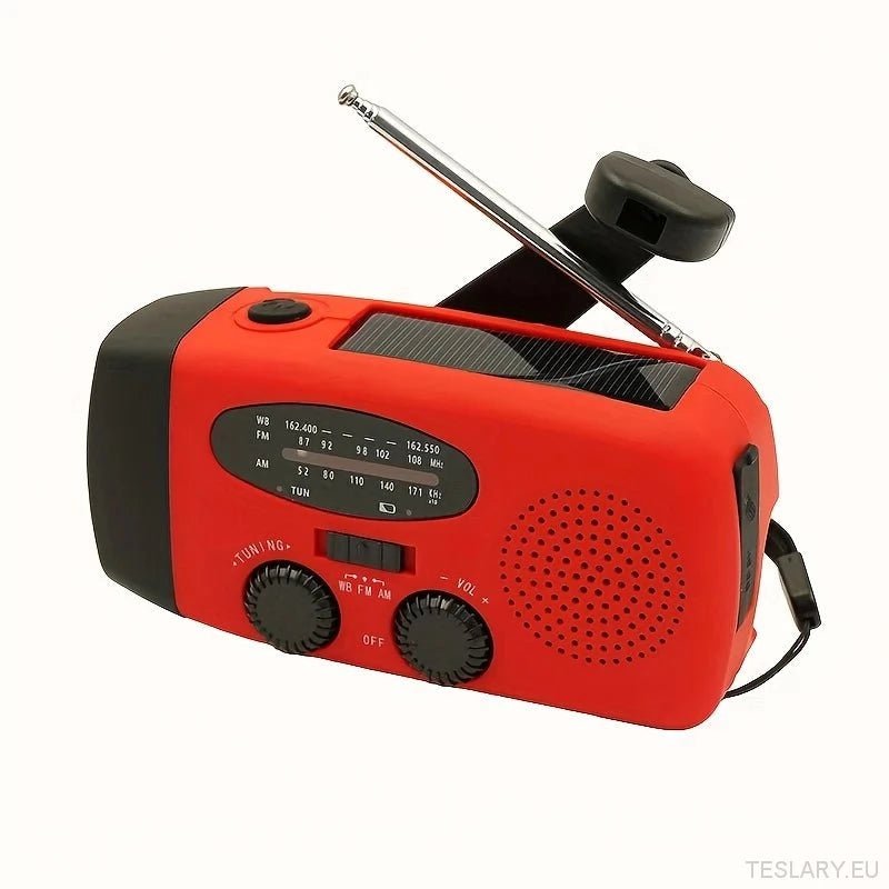 Portable Emergency Torch - Radio with Power Bank 2000mAh to Charge Phone - TESLARY Tesla Shop Accessories Europe Nederlands Dublin Cork Ireland Deutschland Espana Alicante France Italia