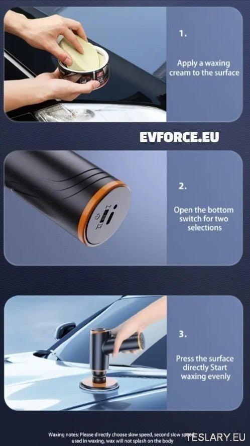 Portable Mini Cordless Car Polishing Machine for Tesla , BYD , MG & More - TESLARY Tesla Shop Accessories Europe Nederlands Ireland Deutschland Espana Alicante France Italia