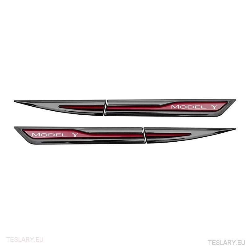 Premium Logo Decal Metal Door & Wing Stickers for Tesla 3 , Y & X - TESLARY Tesla Shop Accessories Europe Nederlands Ireland Deutschland Espana Alicante France Italia