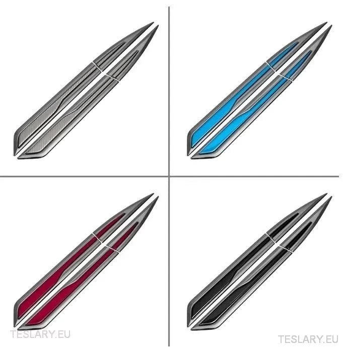 Premium Logo Decal Metal Door & Wing Stickers for Tesla 3 , Y & X - TESLARY Tesla Shop Accessories Europe Nederlands Ireland Deutschland Espana Alicante France Italia