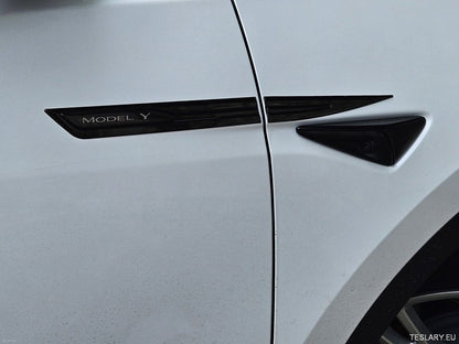 Premium Logo Decal Metal Door & Wing Stickers for Tesla 3 , Y & X - TESLARY Tesla Shop Accessories Europe Nederlands Ireland Deutschland Espana Alicante France Italia