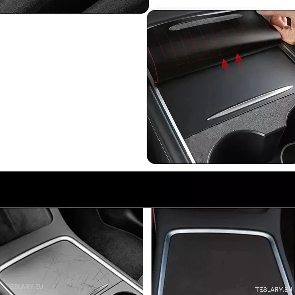Premium Suede Centre Console Cover for Tesla 3/Y - TESLARY Tesla Shop Accessories Europe Nederlands Ireland Deutschland Espana Alicante France Italia