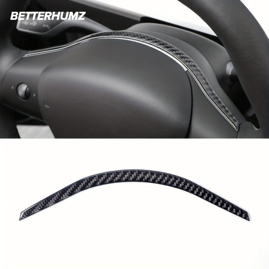 Tesla Model 3  for Model Y Carbon Fiber Steering Wheel Strip Panel Trim  Stylish Interior Tuning Accessory Steering Accessories
