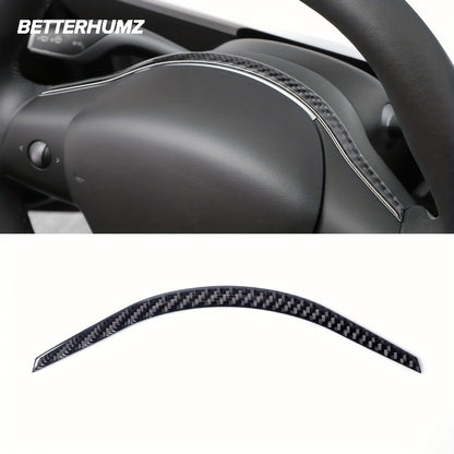 Tesla Model 3  for Model Y Carbon Fiber Steering Wheel Strip Panel Trim  Stylish Interior Tuning Accessory Steering Accessories