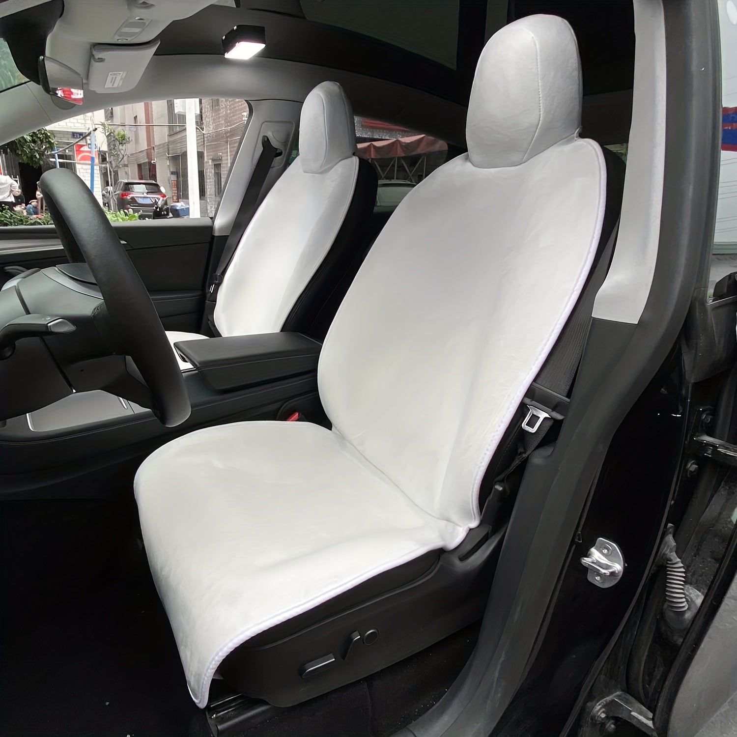 Protective Front Seat Covers for Tesla Model 3  Y in Black or White