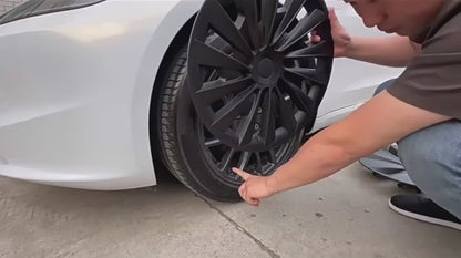 18" Tesla Model 3+ Highland Performance Induction Style Wheel Covers - Matte Black