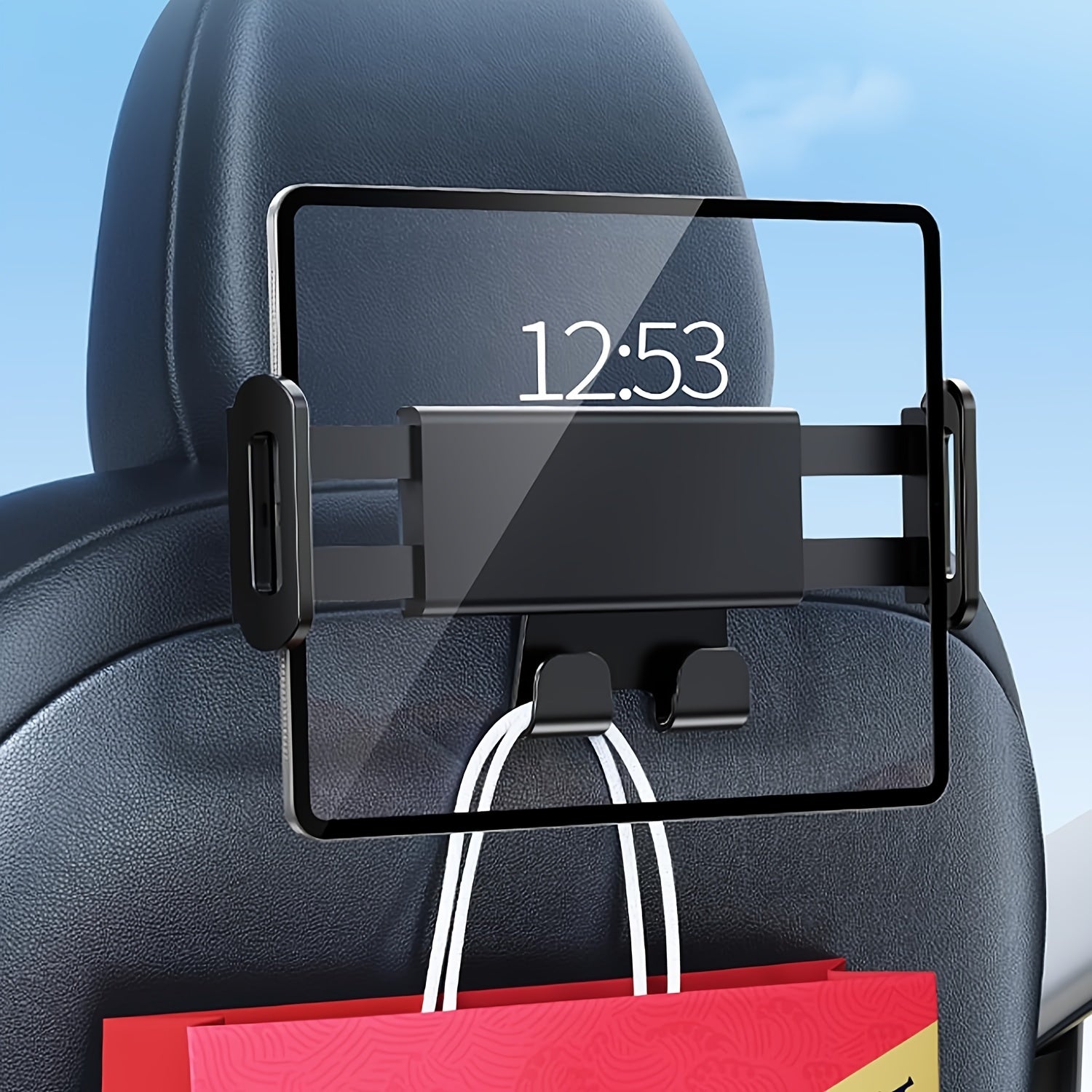 Headrest Hook with Tablet and Phone Holder Compatible With Tesla Model 3 Model 3 Highland Model Y  Model S X Rear Seat Storage Bag Hook  Phone  Tablet Holder