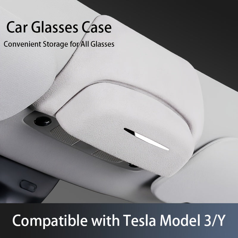 Tesla Model Y Glasses Case  Original Design Premium  Car Accessory Durable and Stylish Flap Liner Airflow Design Sturdy Construction Plastic Finish