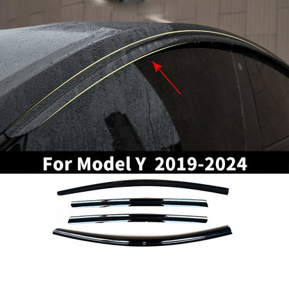 Window Visors Shade Wind Deflector Rain Guard for Tesla Model Y 20192024 4 Piece Kit