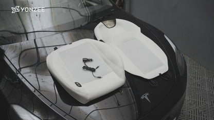 Tesla Model 3 / Y Ventilated Seat Cover(s) in Black or White PU Leather ( 1 Piece )