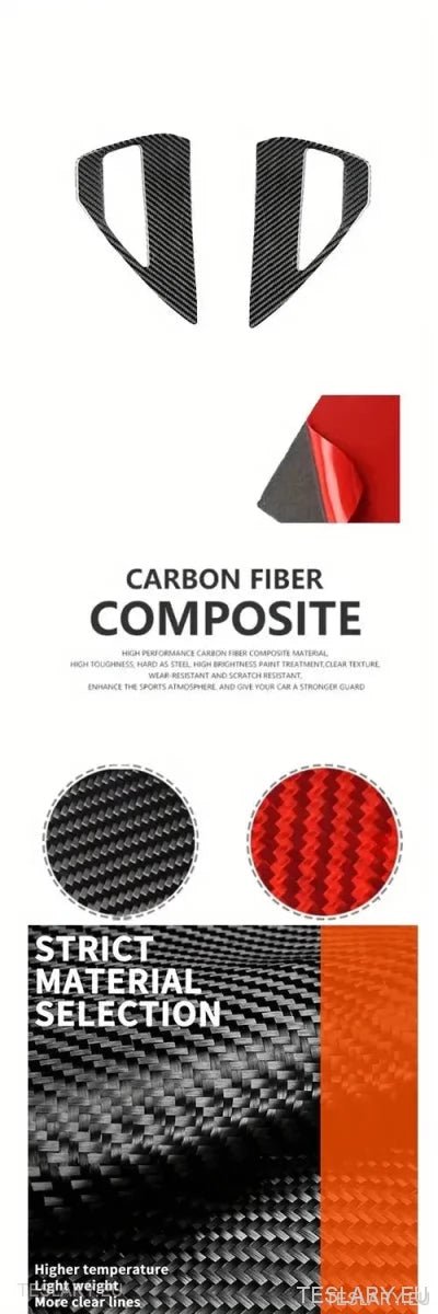 Real Carbon Fiber Charging Port Cover for Tesla 3 / Y in Red or Black - TESLARY Tesla Shop Accessories Europe Nederlands Ireland Deutschland Espana Alicante France Italia