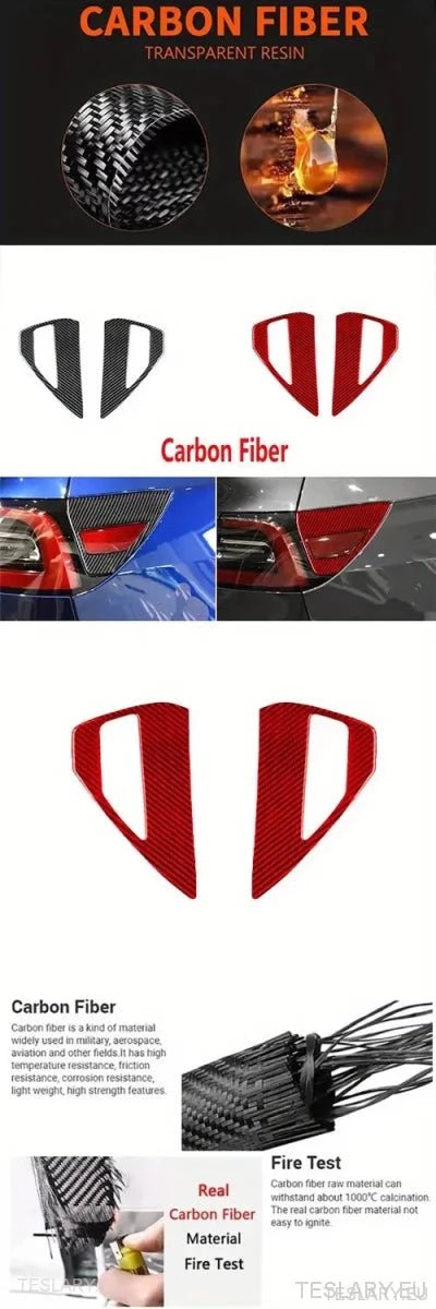 Real Carbon Fiber Charging Port Cover for Tesla 3 / Y in Red or Black - TESLARY Tesla Shop Accessories Europe Nederlands Ireland Deutschland Espana Alicante France Italia