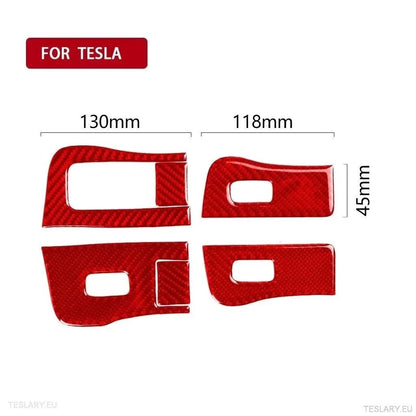 Real Soft Carbon Fiber Electric Window Trim Pieces for Tesla Model 3 & Y - TESLARY Tesla Shop Accessories Europe Nederlands Ireland Deutschland Espana Alicante France Italia