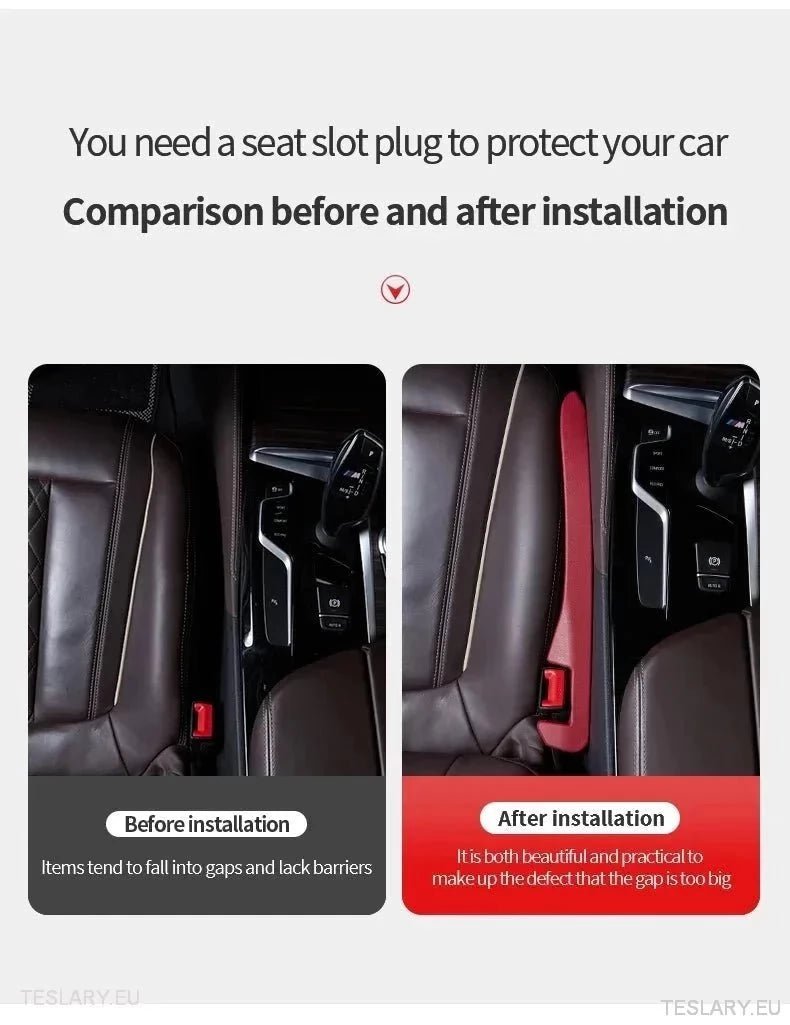 Seat Gap Filler for Tesla Model 3 , Y & S with Logo - TESLARY Tesla Shop Accessories Europe Nederlands Ireland Deutschland Espana Alicante France Italia