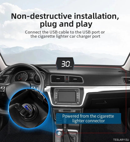 SmartDrive 2024: Advanced Car HUD with GPS & Safety Alerts - TESLARY Tesla Shop Accessories Europe Nederlands Dublin Cork Ireland Deutschland Espana Alicante France Italia