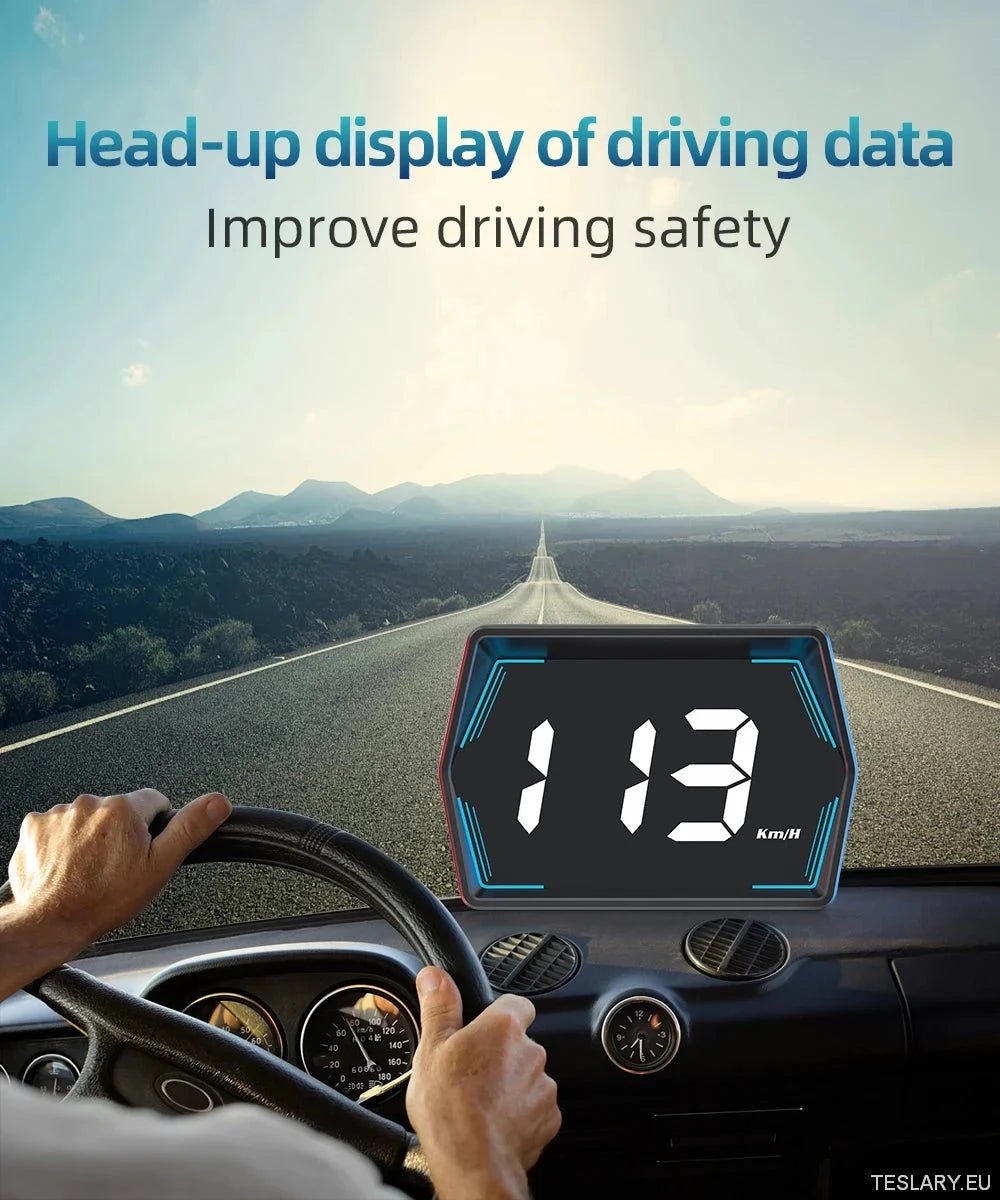 SmartDrive 2024: Advanced Car HUD with GPS & Safety Alerts - TESLARY Tesla Shop Accessories Europe Nederlands Ireland Deutschland Espana Alicante France Italia