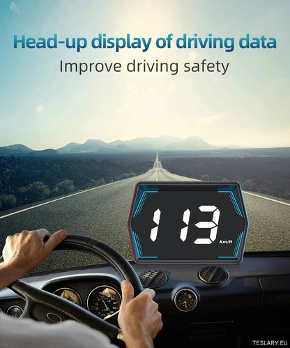 SmartDrive 2024: Advanced Car HUD with GPS & Safety Alerts - TESLARY Tesla Shop Accessories Europe Nederlands Ireland Deutschland Espana Alicante France Italia