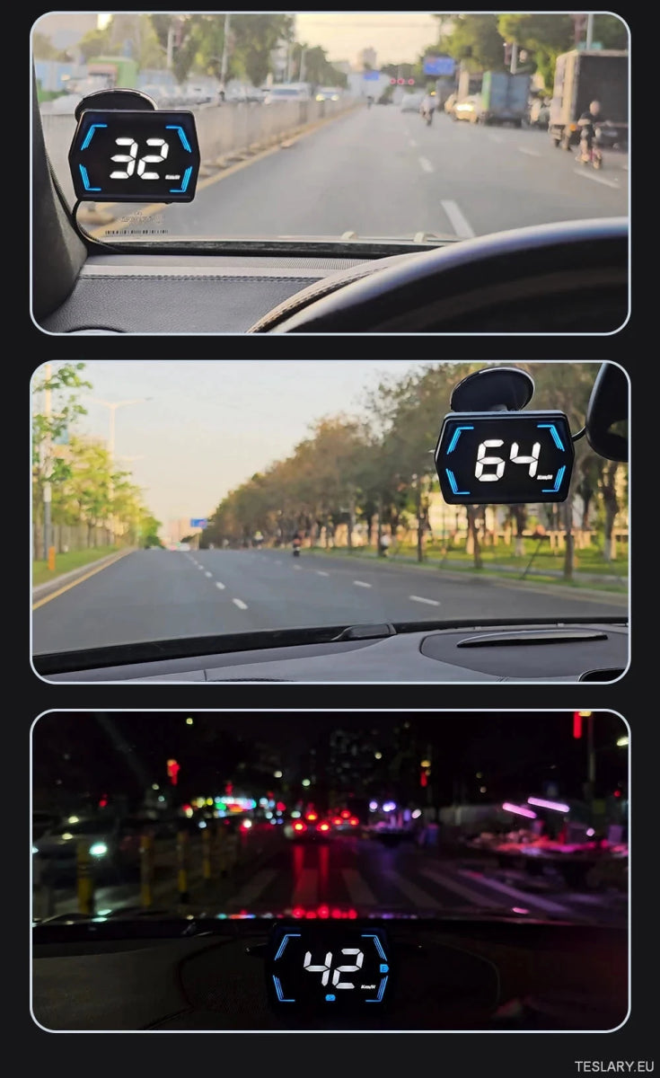SmartDrive 2024: Advanced Car HUD with GPS & Safety Alerts - TESLARY Tesla Shop Accessories Europe Nederlands Ireland Deutschland Espana Alicante France Italia