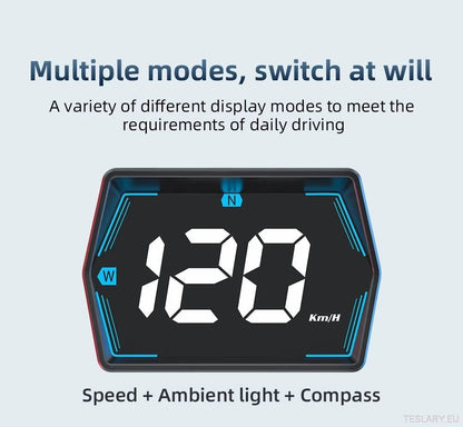 SmartDrive 2024: Advanced Car HUD with GPS & Safety Alerts - TESLARY Tesla Shop Accessories Europe Nederlands Ireland Deutschland Espana Alicante France Italia