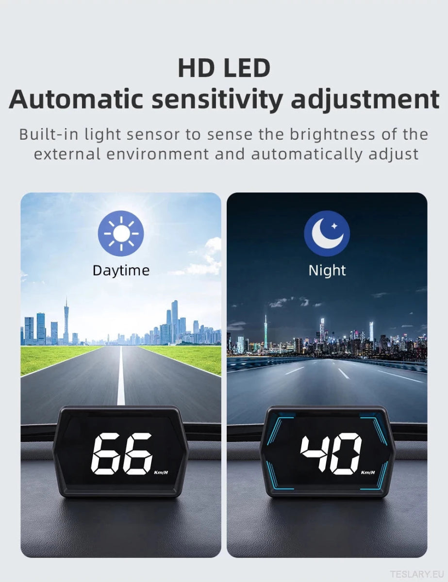 SmartDrive 2024: Advanced Car HUD with GPS & Safety Alerts - TESLARY Tesla Shop Accessories Europe Nederlands Ireland Deutschland Espana Alicante France Italia