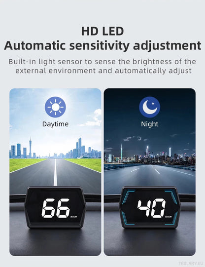SmartDrive 2024: Advanced Car HUD with GPS & Safety Alerts - TESLARY Tesla Shop Accessories Europe Nederlands Ireland Deutschland Espana Alicante France Italia