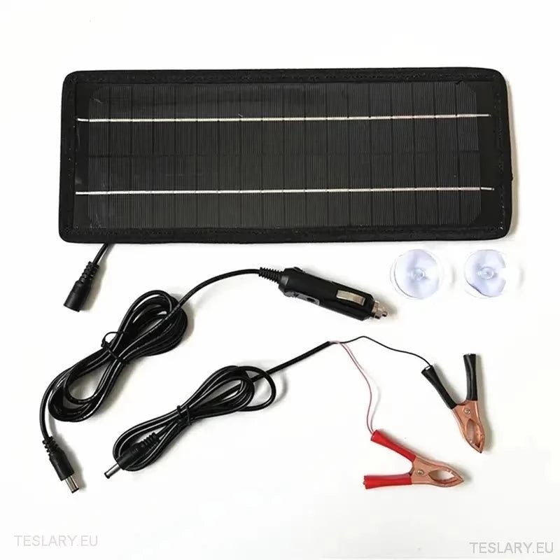 Solar Trickle Charger for Tesla EV 12 Volt Battery - TESLARY Tesla Shop Accessories Europe Nederlands Dublin Cork Ireland Deutschland Espana Alicante France Italia