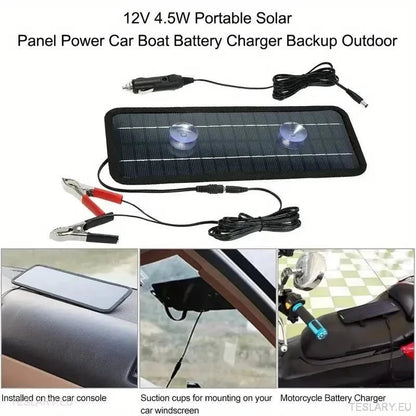 Solar Trickle Charger for Tesla EV 12 Volt Battery - TESLARY Tesla Shop Accessories Europe Nederlands Ireland Deutschland Espana Alicante France Italia