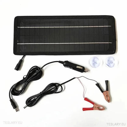 Solar Trickle Charger for Tesla EV 12 Volt Battery - TESLARY Tesla Shop Accessories Europe Nederlands Ireland Deutschland Espana Alicante France Italia