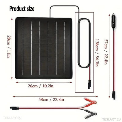 Solar Trickle Charger for Tesla EV 12 Volt Battery - TESLARY Tesla Shop Accessories Europe Nederlands Ireland Deutschland Espana Alicante France Italia