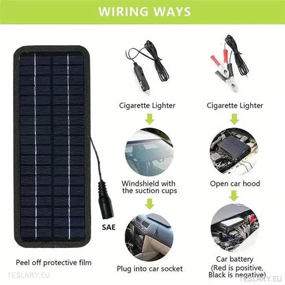 Solar Trickle Charger for Tesla EV 12 Volt Battery - TESLARY Tesla Shop Accessories Europe Nederlands Ireland Deutschland Espana Alicante France Italia