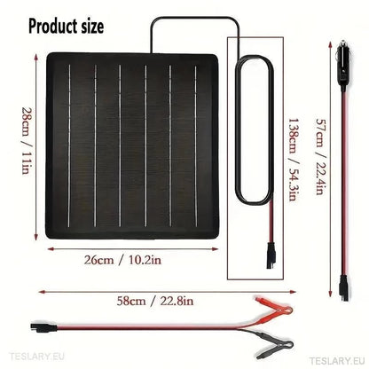 Solar Trickle Charger for Tesla EV 12 Volt Battery - TESLARY Tesla Shop Accessories Europe Nederlands Ireland Deutschland Espana Alicante France Italia