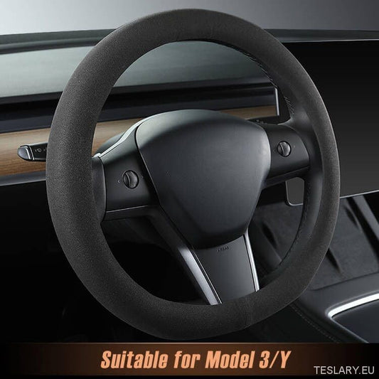Steering Wheel Cover with Anti - slip Round Design, Breathable And Sweat - absorbing, PU Leather Handle Cover, Suitable for Tesla Model 3 & Y - TESLARY Tesla Shop Accessories Europe Nederlands Dublin Cork Ireland Deutschland Espana Alicante France Italia